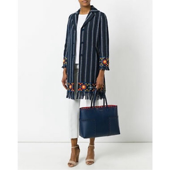 NWT Tory Burch ‘Luna’ Embellished Woven Coat - Picture 2 of 16